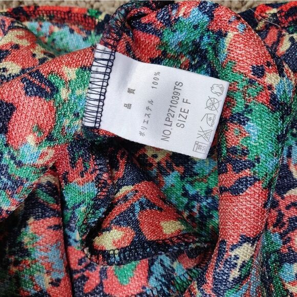 💥 LEPSIM LOWRYS FARM FLORAL MULTI COLOR TUNIC MINI DRESS WITH POCKETS SIZE M/L - Picture 7 of 8